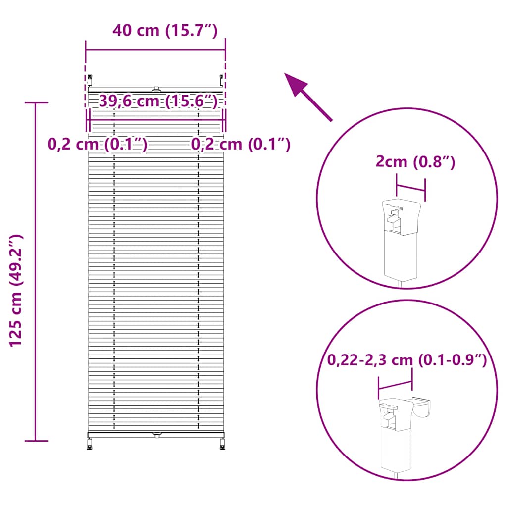 Žaluzine krem boje 40 x 125 cm