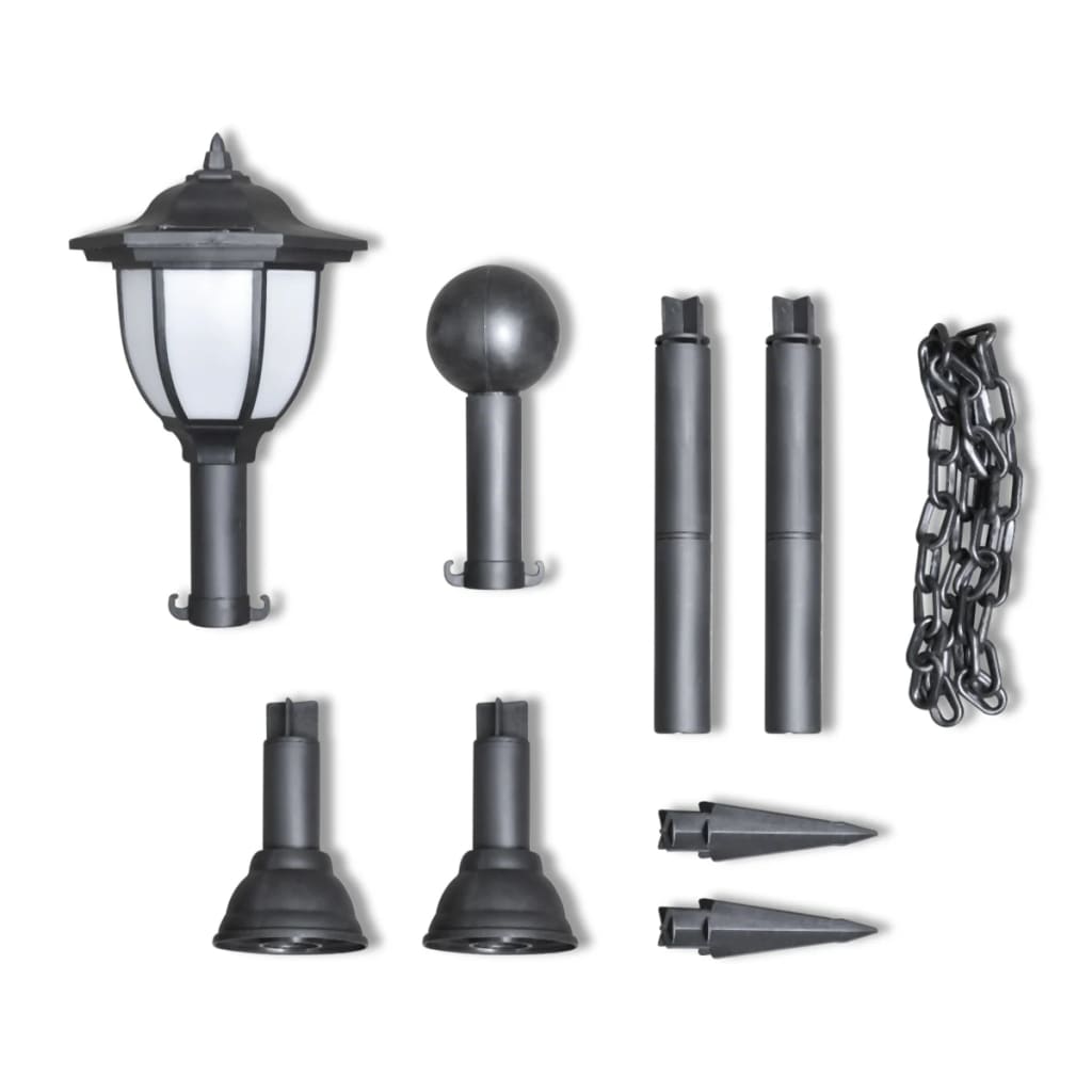 Lanac ograda sa 2 LED solarne lampe i 2 stupa