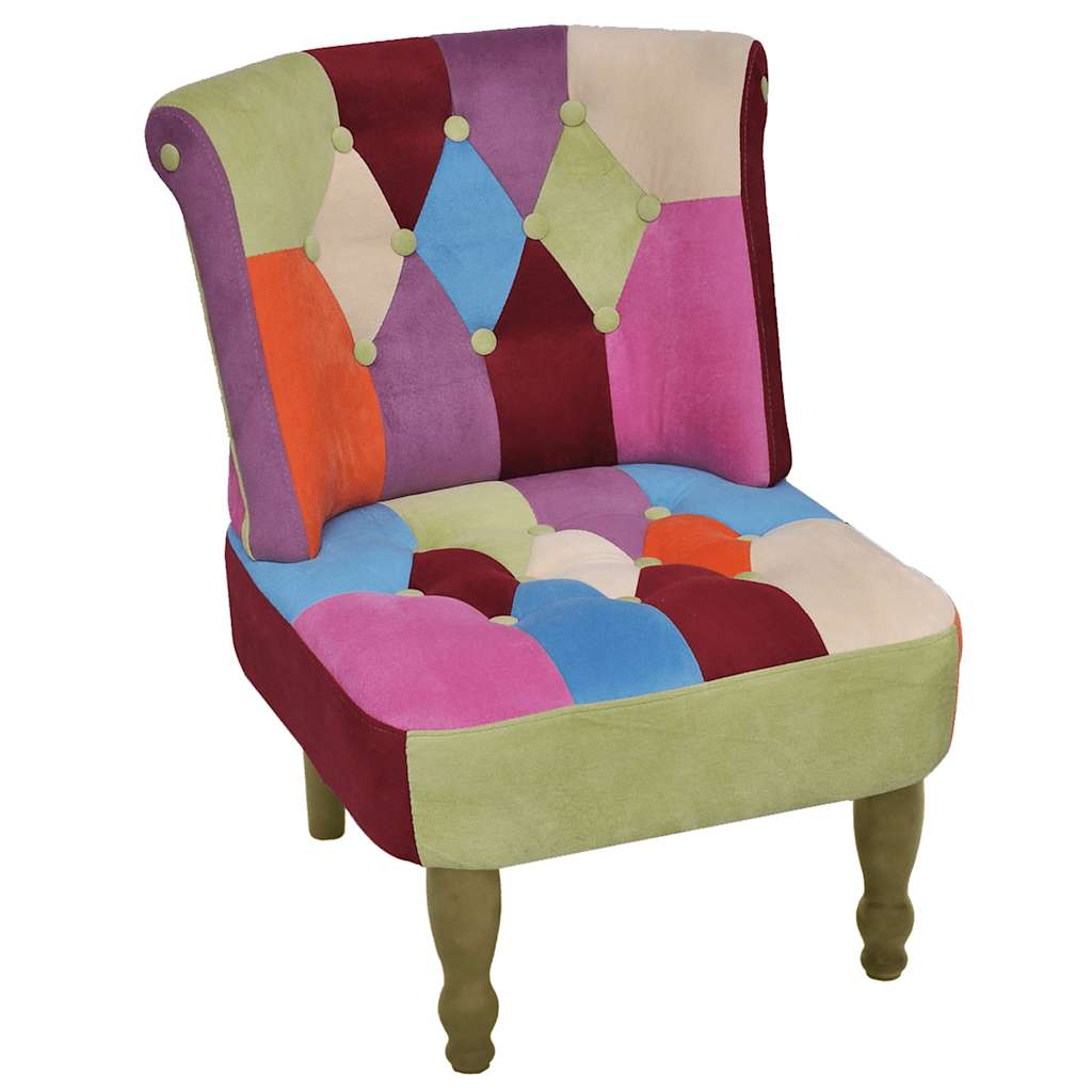 Francuske stolice od tkanine 2 kom patchwork dizajn