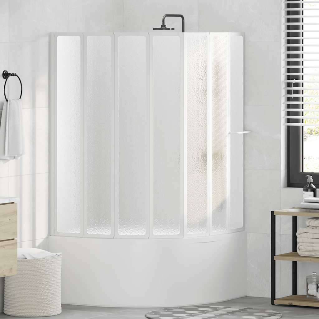 Zaslon za tuš-kadu 140x168 cm 7 panela sklopivi sa stalkom za ručnike