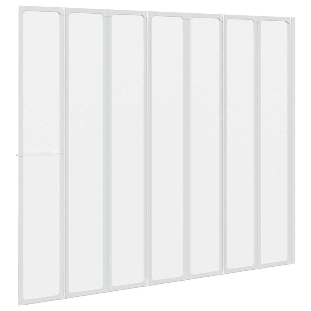 Zaslon za tuš-kadu 140x168 cm 7 panela sklopivi sa stalkom za ručnike