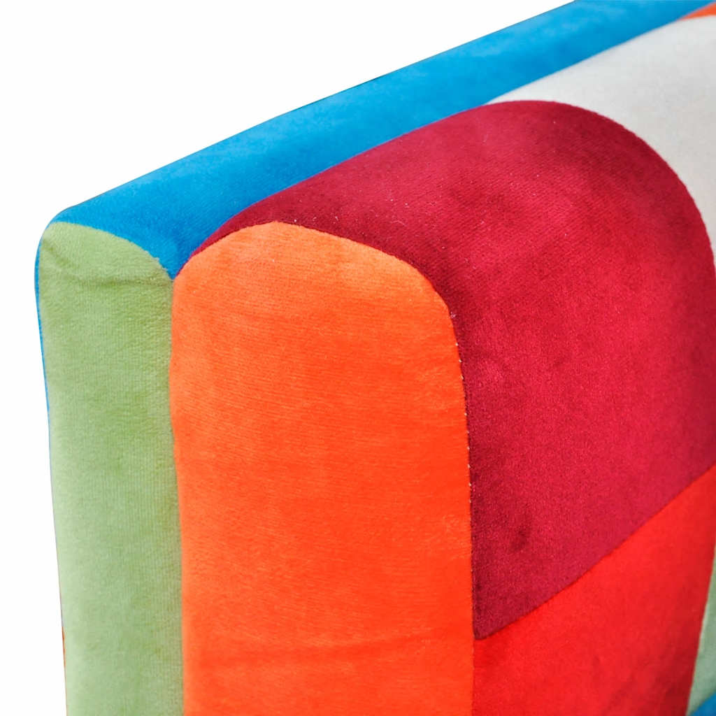 Kockasta Fotelja s Kromiranim Nogama Patchwork Dizajn Tkanina