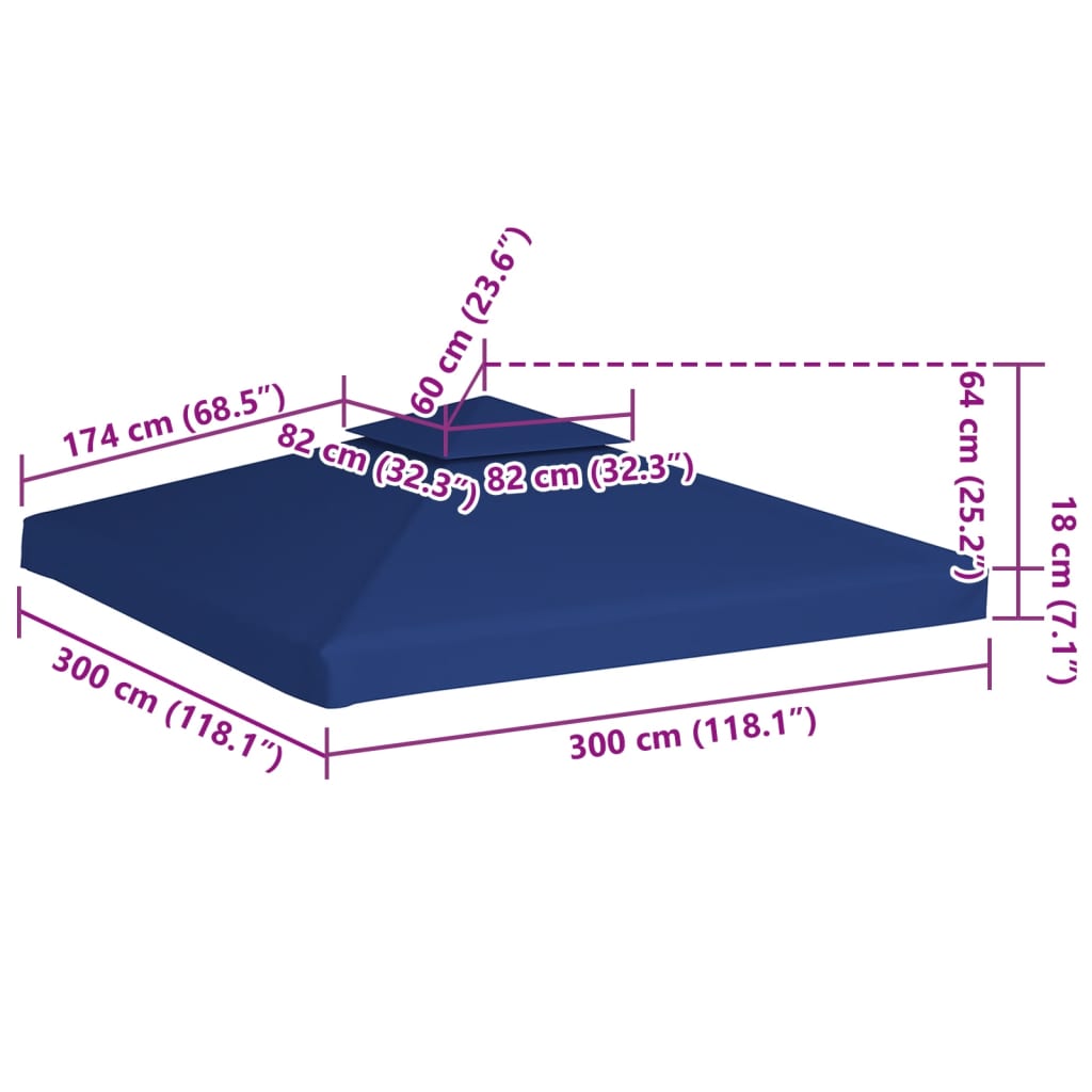Zamjenski pokrov za sjenicu 310 g/m² tamnoplavi 3 x 3 m