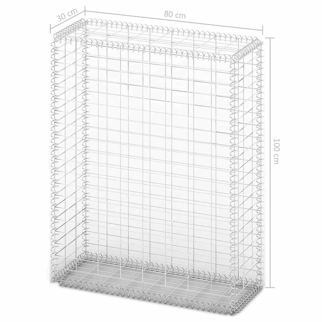 Gabionska košara s poklopcima od pocinčane žice 100 x 80 x 30 cm