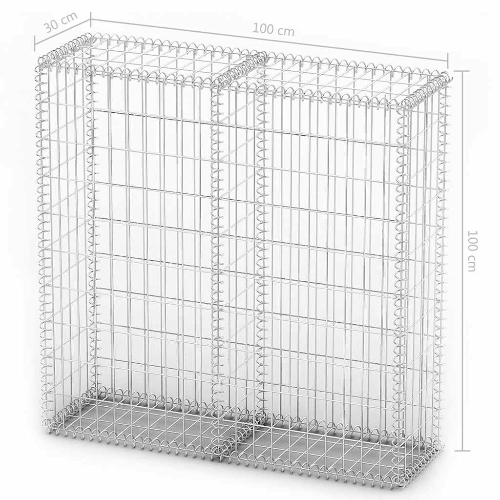 Gabionska košara s poklopcima od pocinčane žice 100 x 100 x 30 cm