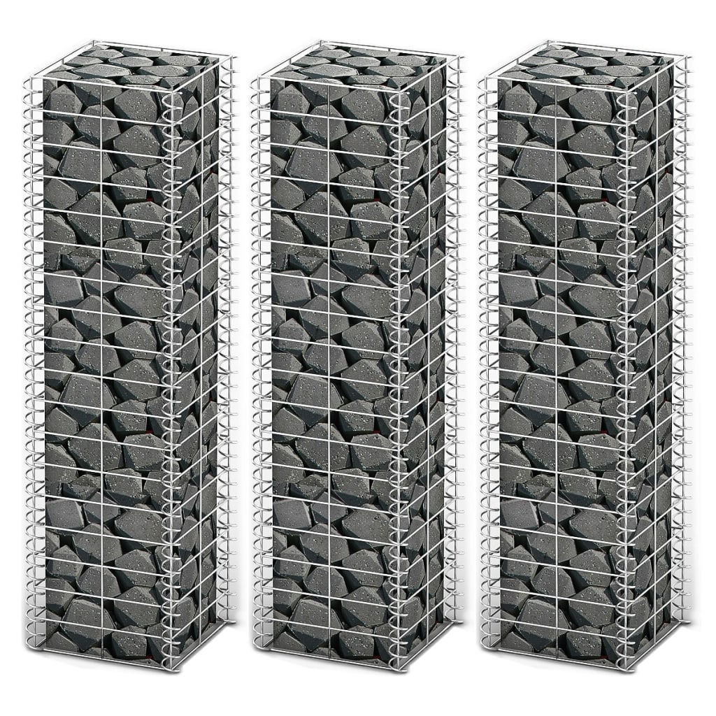 Set gabiona 3 kom od pocinčane žice 25 x 25 x 100 cm