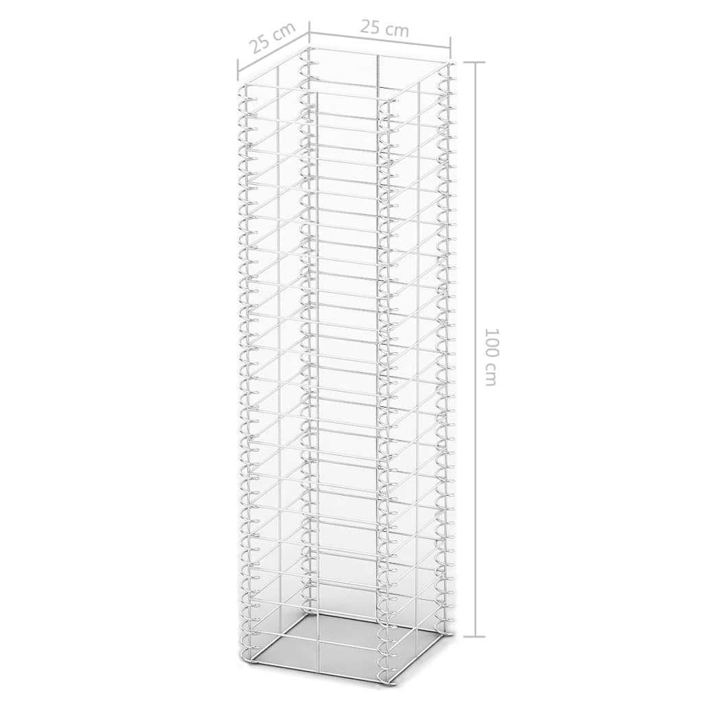 Set gabiona 3 kom od pocinčane žice 25 x 25 x 100 cm