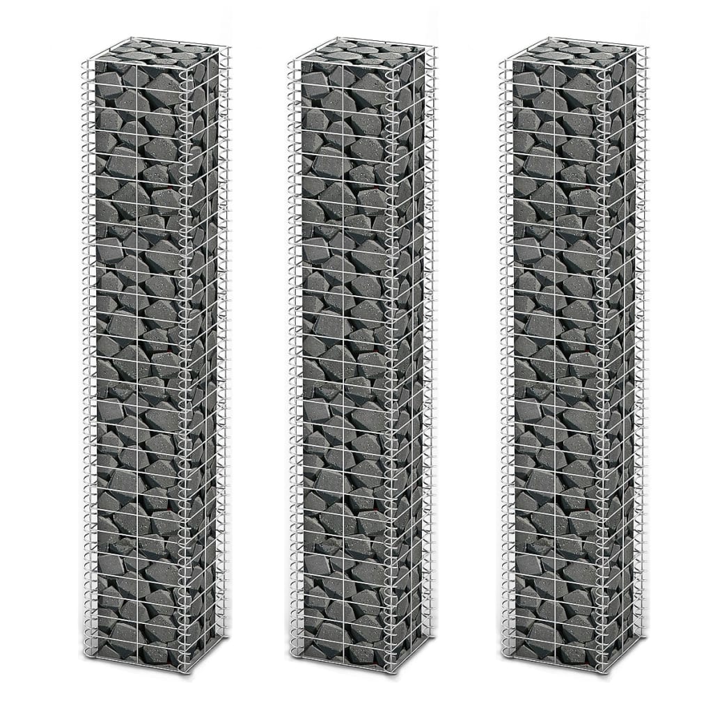 Set gabiona 3 kom od pocinčane žice 25 x 25 x 150 cm