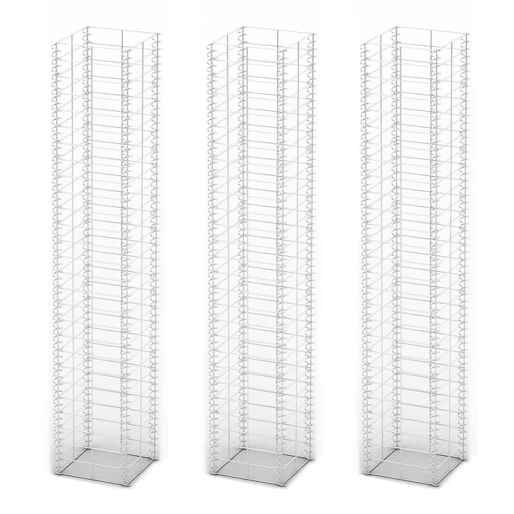 Set gabiona 3 kom od pocinčane žice 25 x 25 x 150 cm