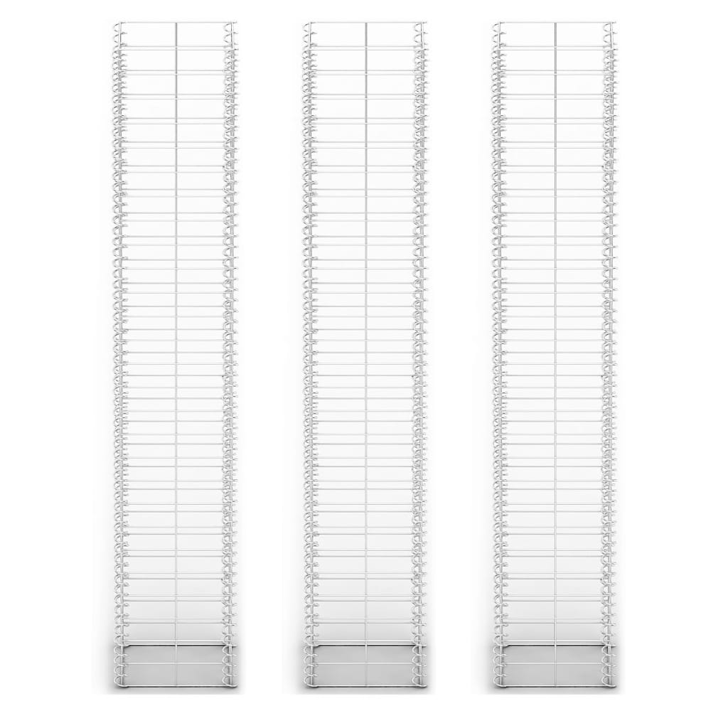 Set gabiona 3 kom od pocinčane žice 25 x 25 x 150 cm