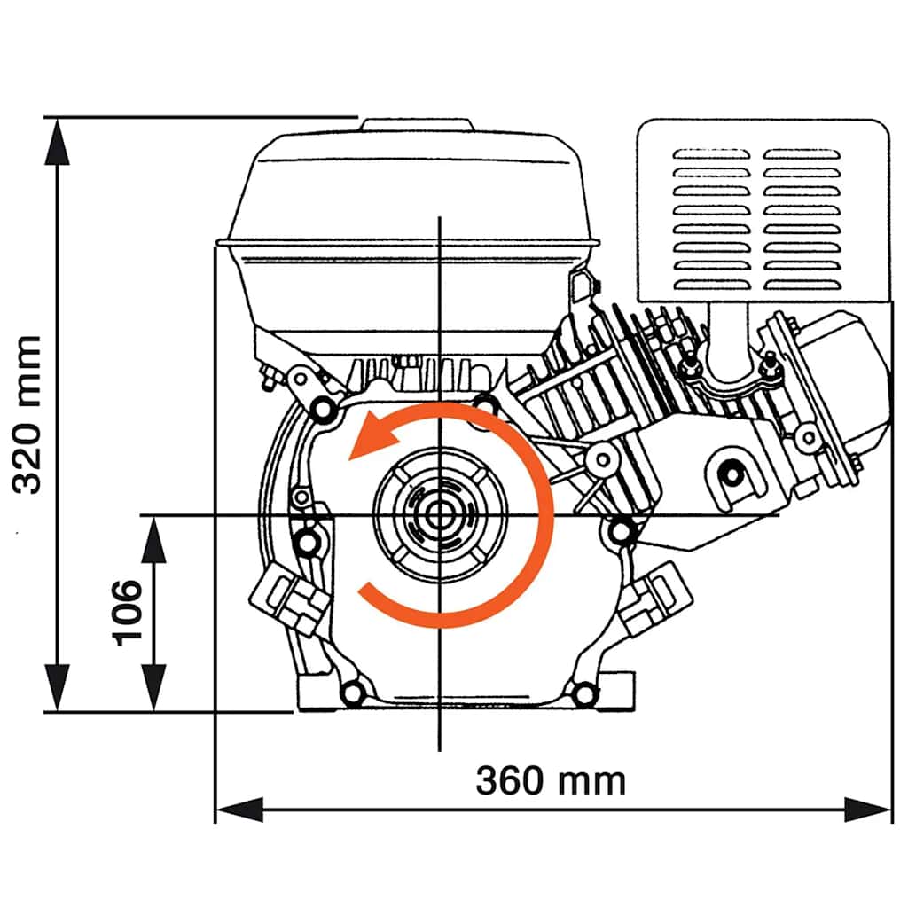 Crni benzinski motor 6,5 KS 4,8 kW