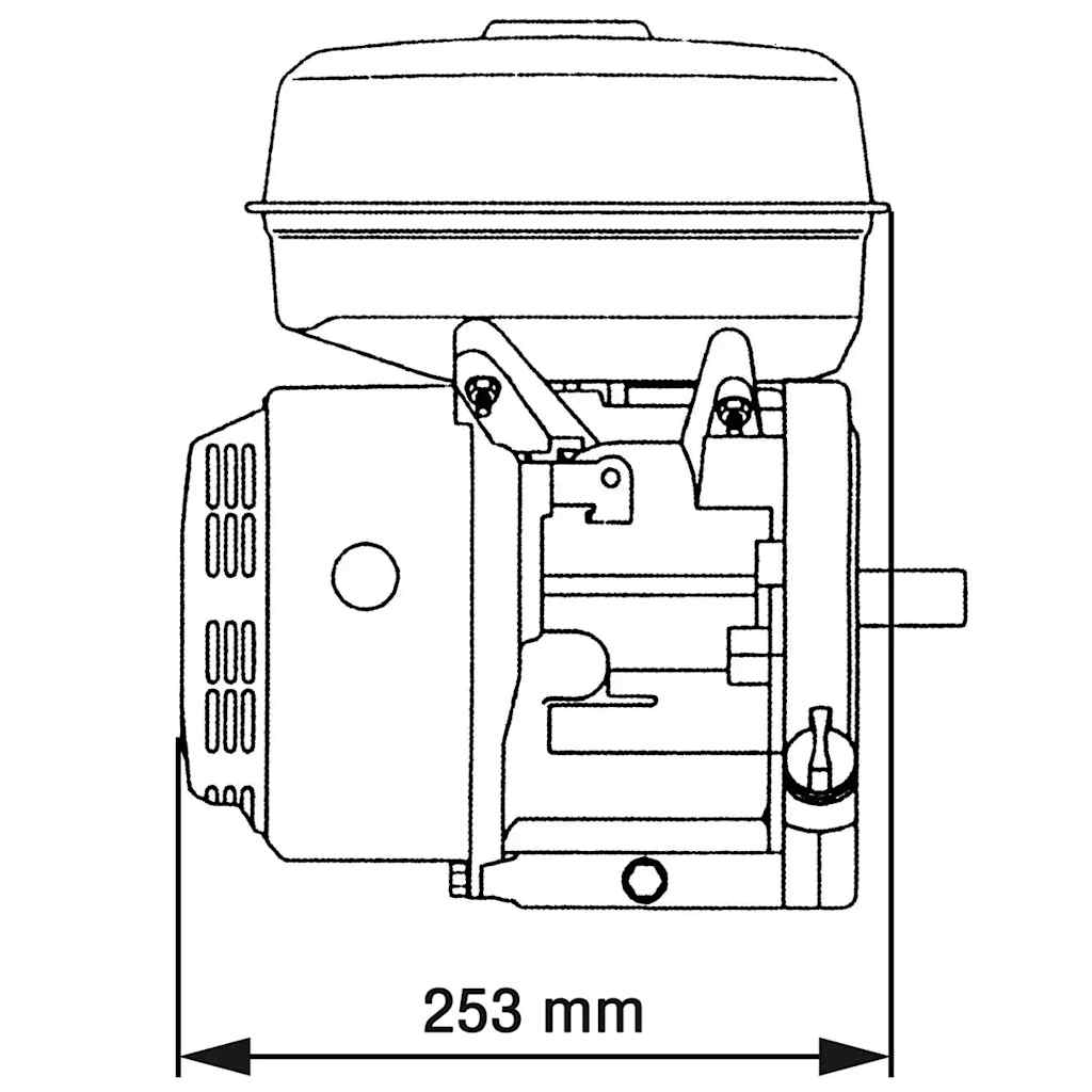 Crni benzinski motor 6,5 KS 4,8 kW