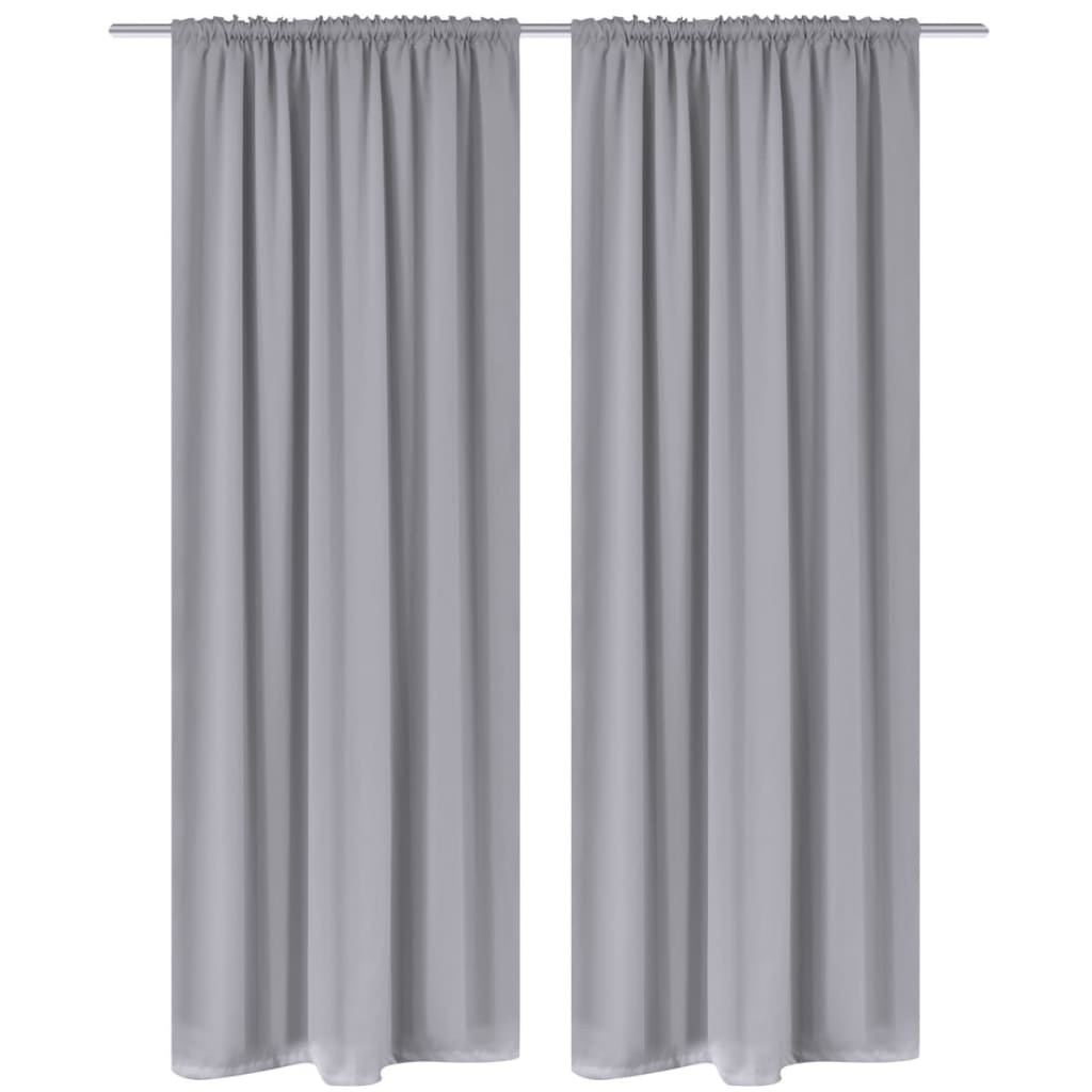 2 tamne zavjese s prostorom za šipku, 135 x 245, sive