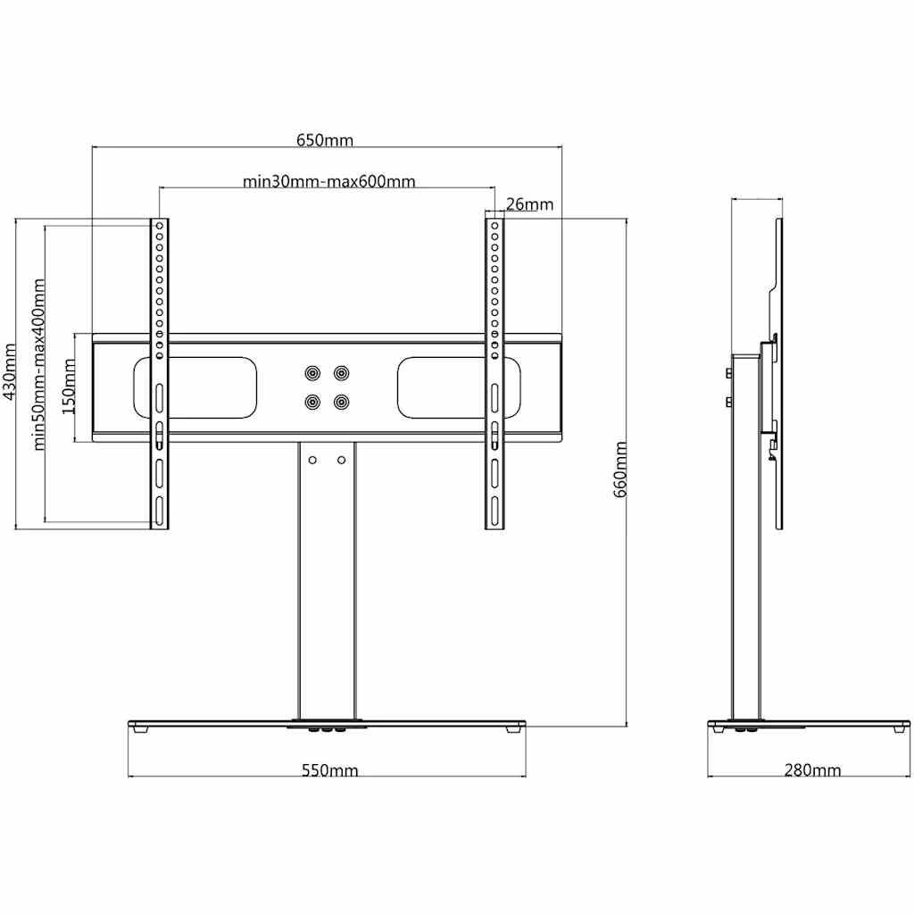 TV stalak za zaslon od 37-55 inča maks. VESA 600 x 400 mm 40 kg