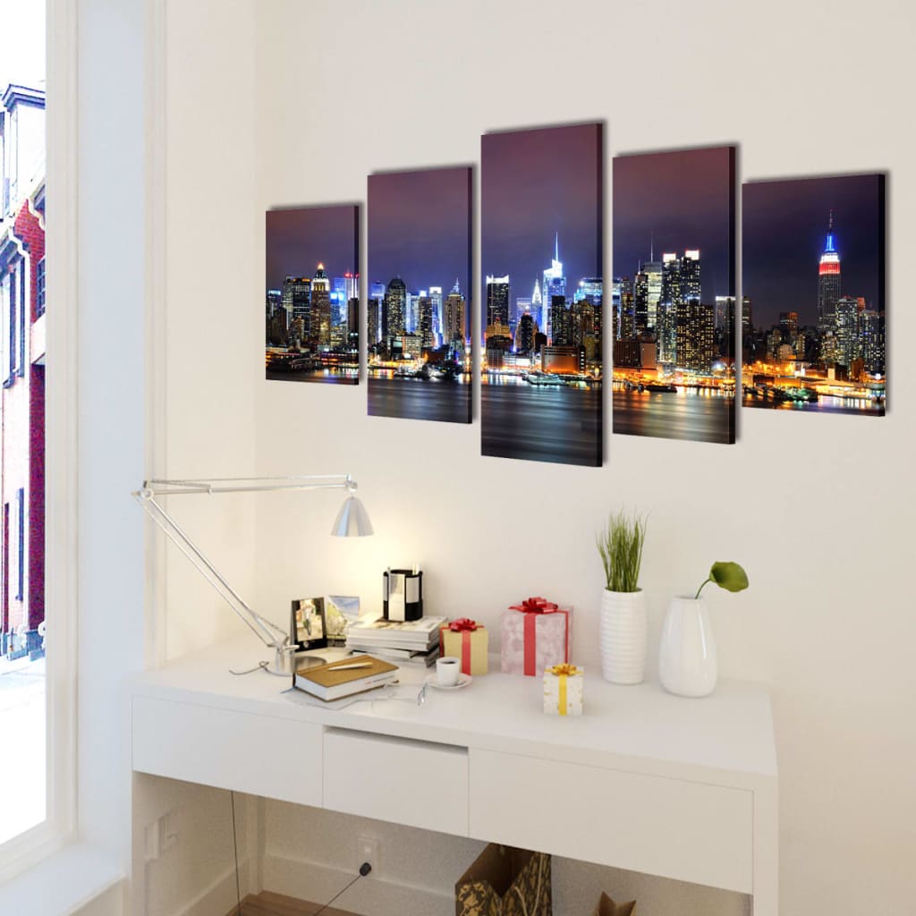 Set slika na platnu panorama New Yorka