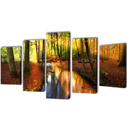 Zidne Slike na Platnu s Printom Šuma 100 x 50 cm