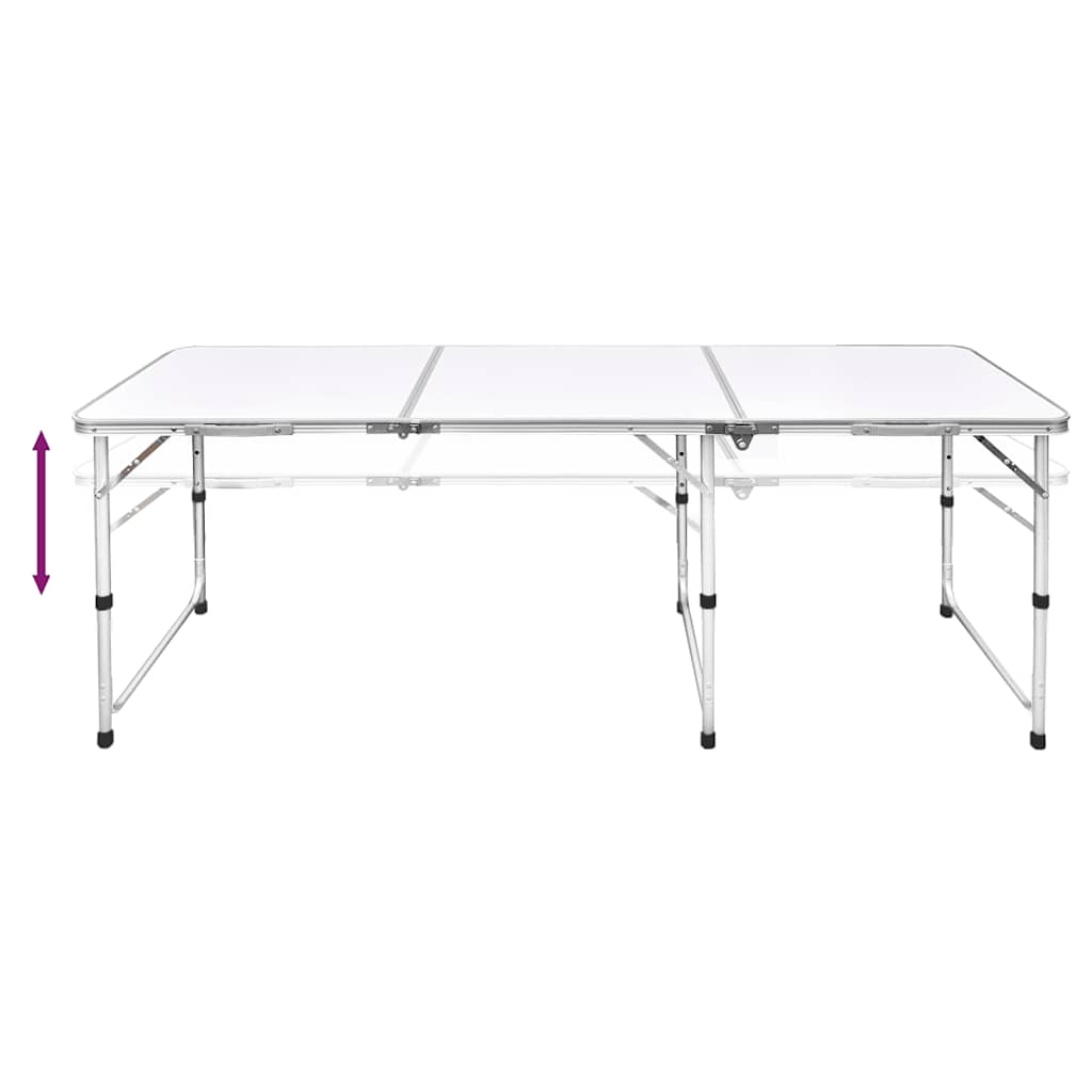Sklopivi set stola za kampiranje i 6 stolaca podesiva visina 180x60 cm