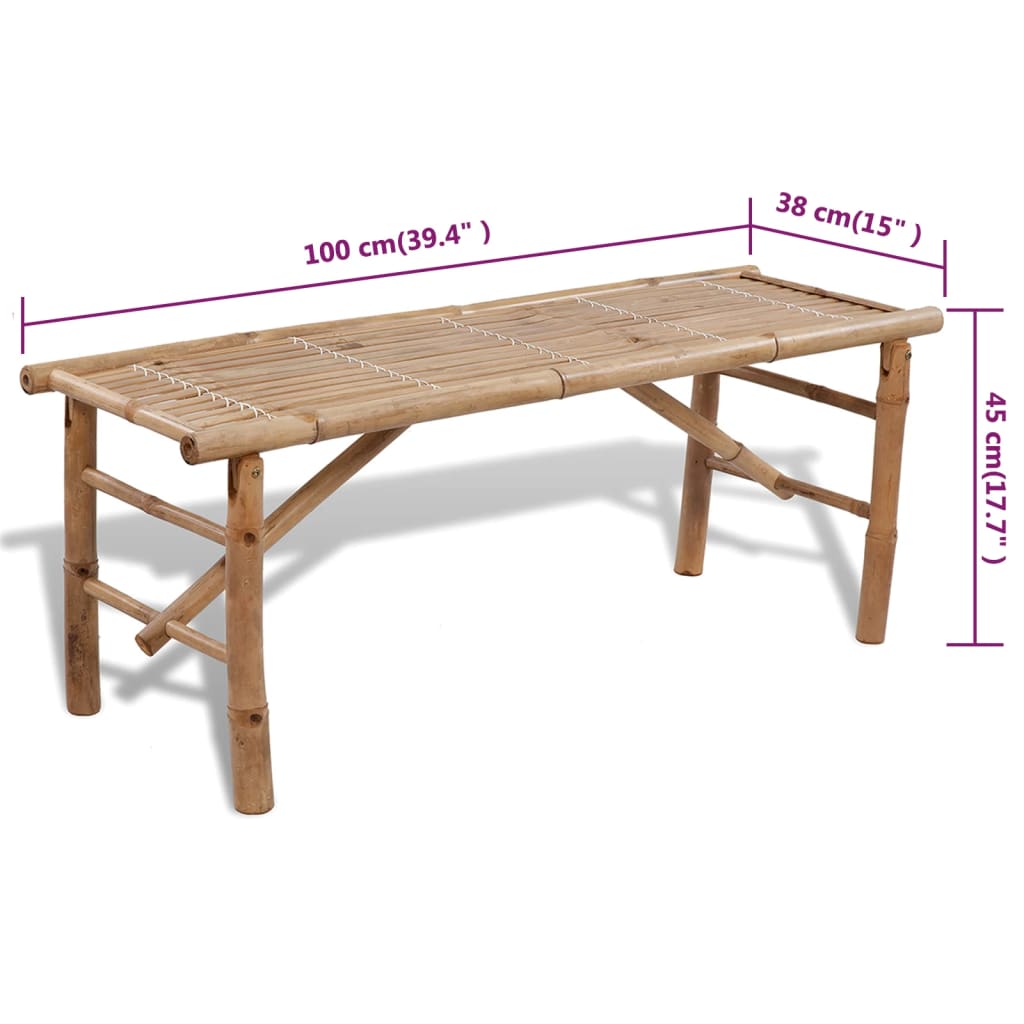 Pivski stol s 2 klupe 100 cm bambus