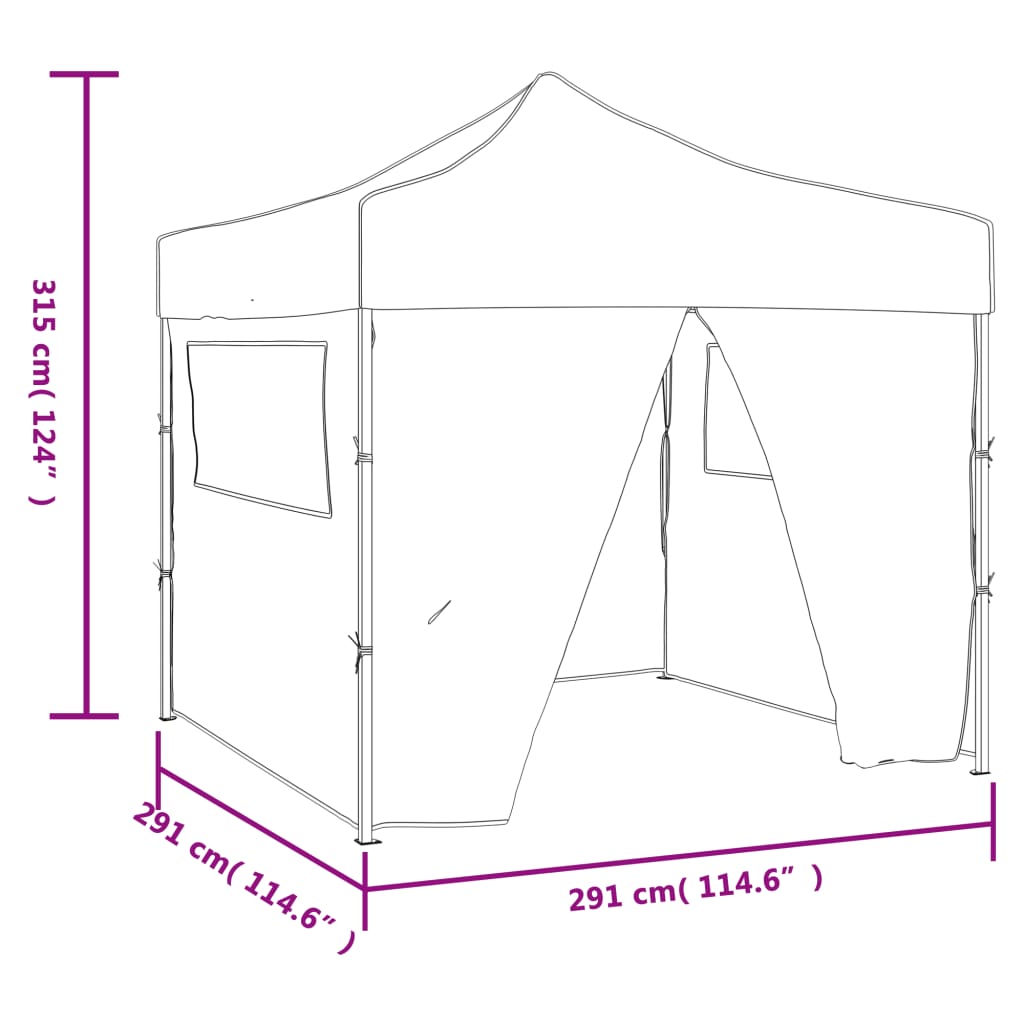 Plavi sklopivi šator 3 x 3 m s 4 zida