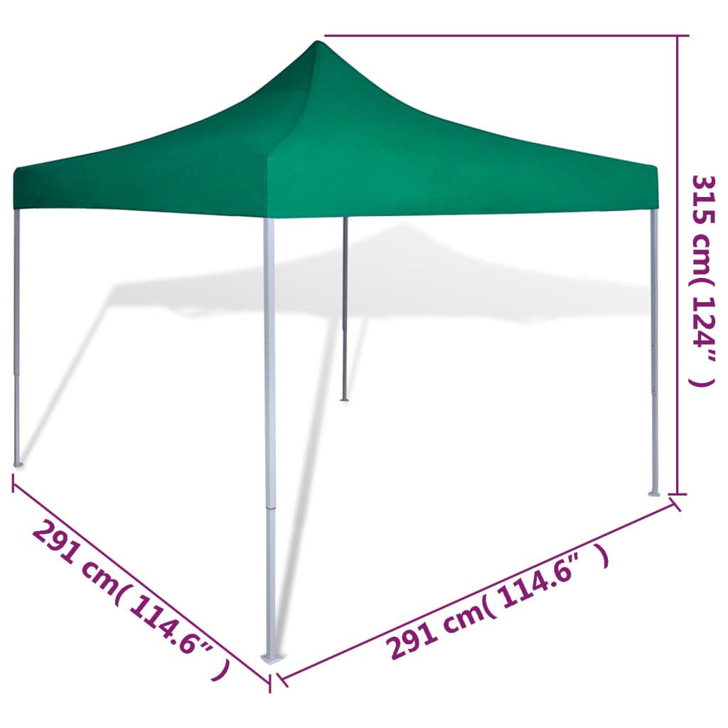 Zeleni sklopivi šator 3 x 3 m