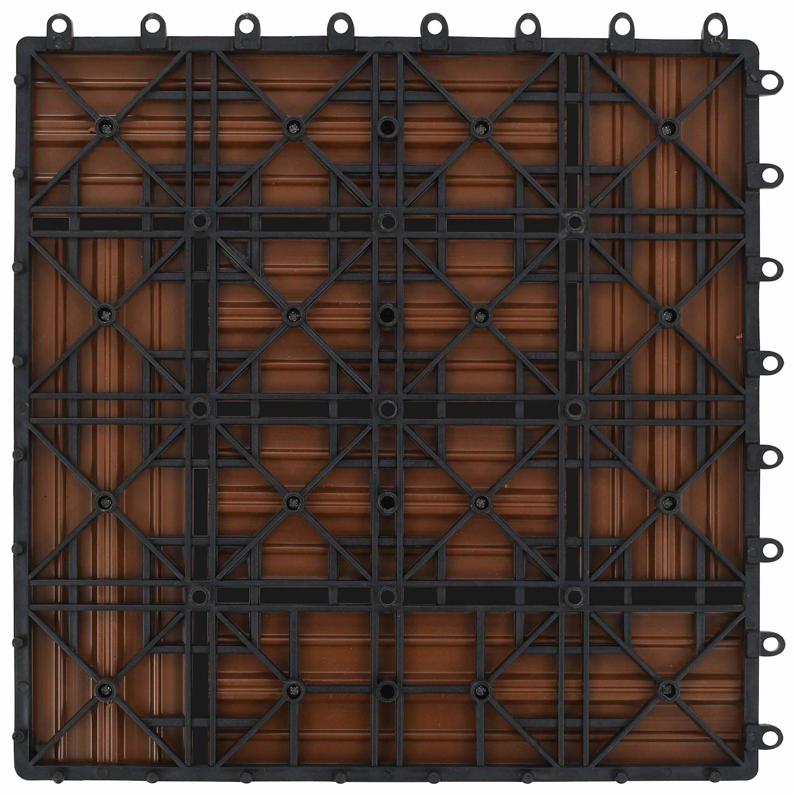 Pločice za decking 11 pcs Smeđa 30 x 30 cm Drvoplastična smjesa