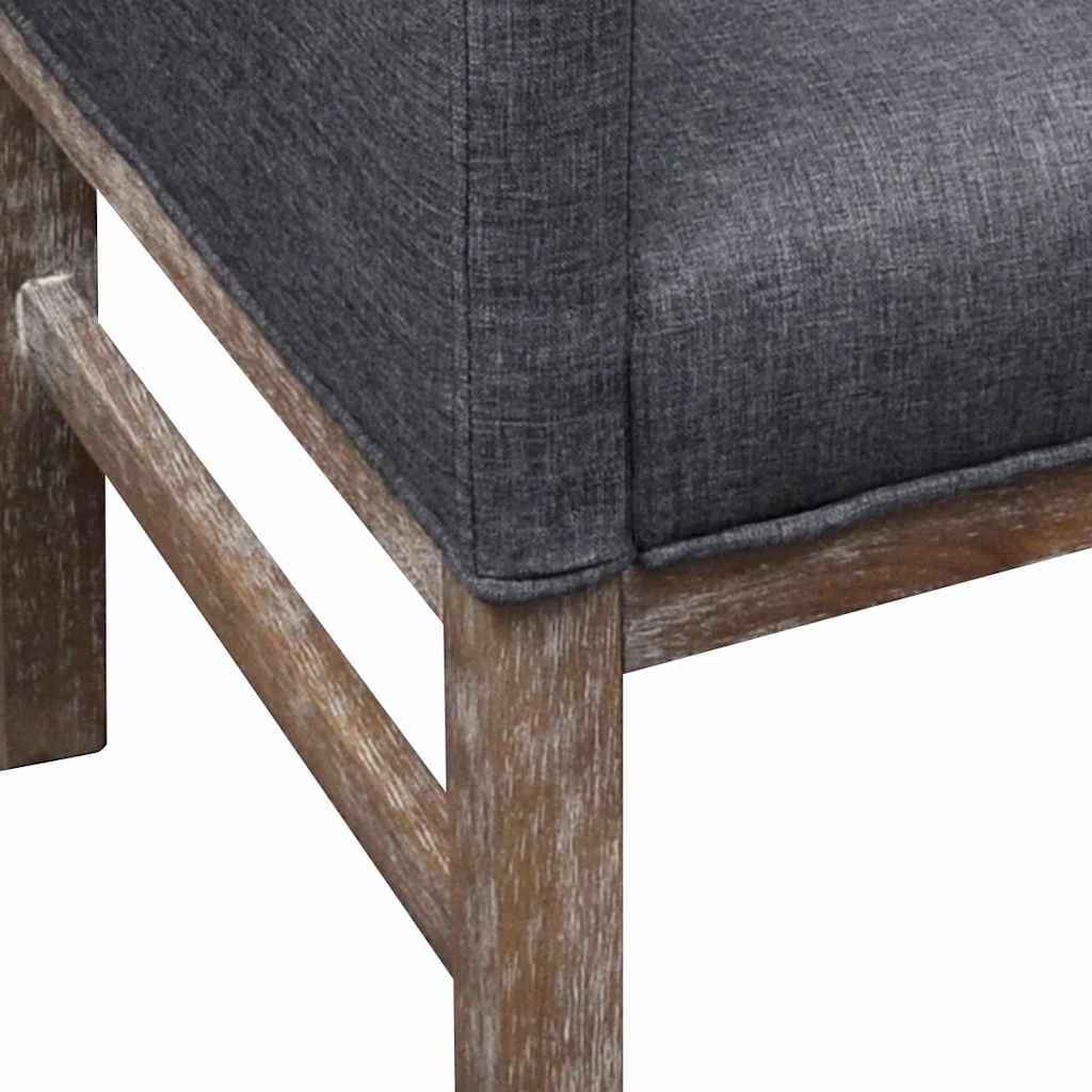 Klupa od tkanine i drva kaučukovca s jastukom tamnosiva