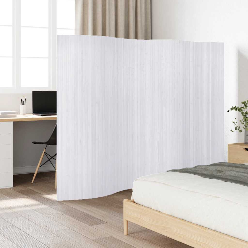Sobna pregrada od bambusa bijeli širina 250 cm visina 165 cm