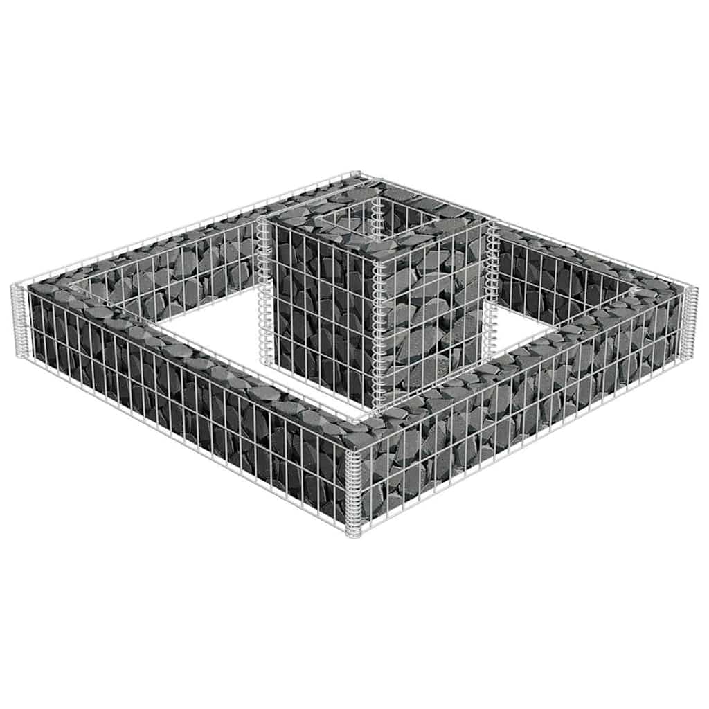 Gabionska sadilica od pocinčanog čelika 120 x 120 x 20 cm