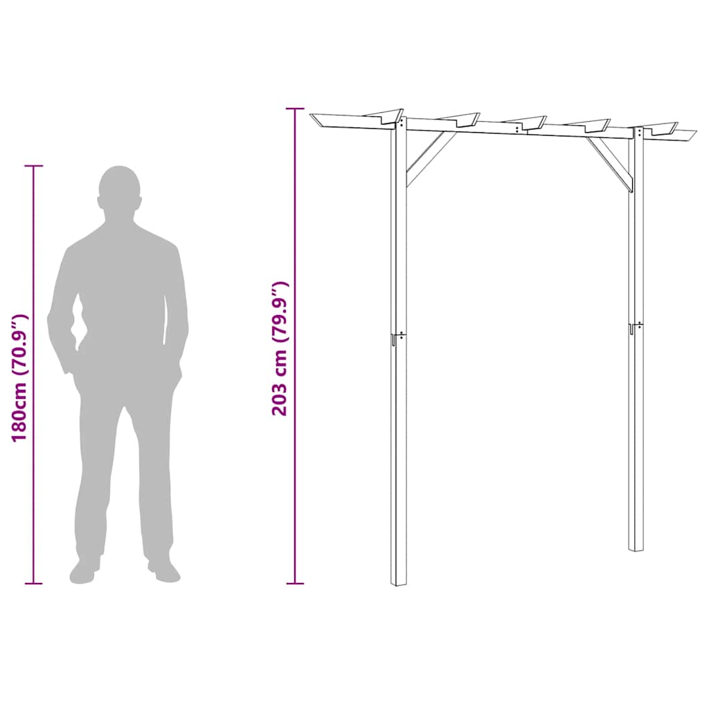 Vrtna pergola 205 x 40 x 203 cm drvena