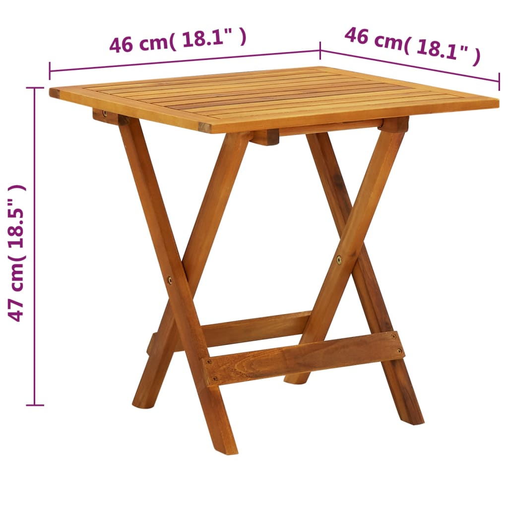 Bistro stol 46 x 46 x 47 cm masivno bagremovo drvo
