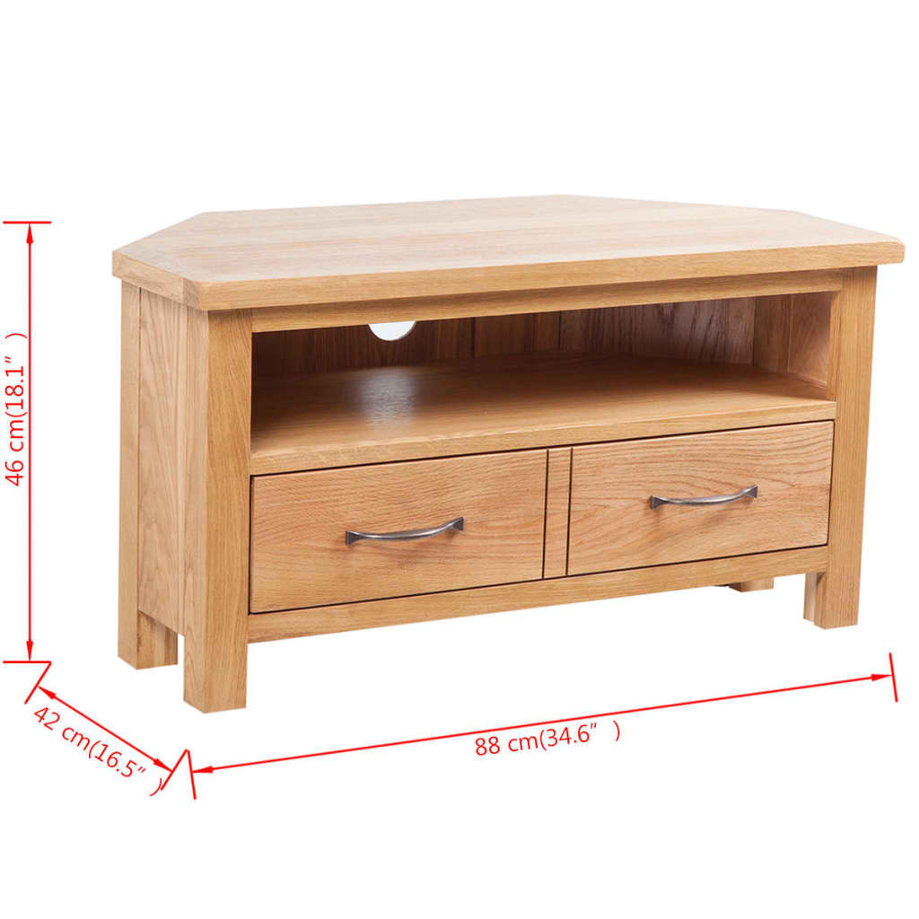 TV ormarić s ladicom 88 x 42 x 46 cm masivna hrastovina