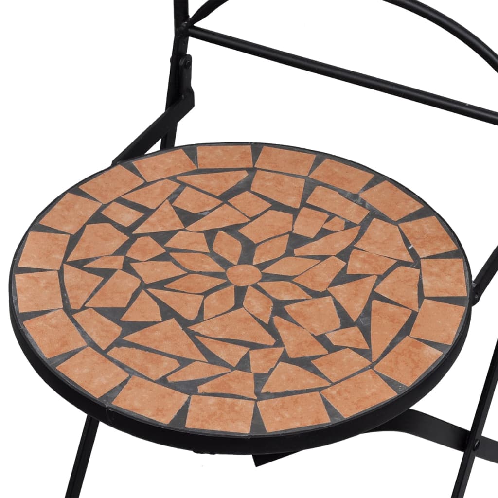 3-dijelni bistro set s keramičkim pločicama boje cigle