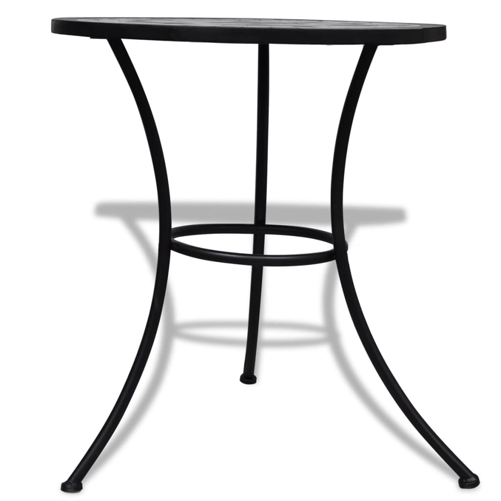 3-dijelni bistro set s keramičkim pločicama crno-bijeli