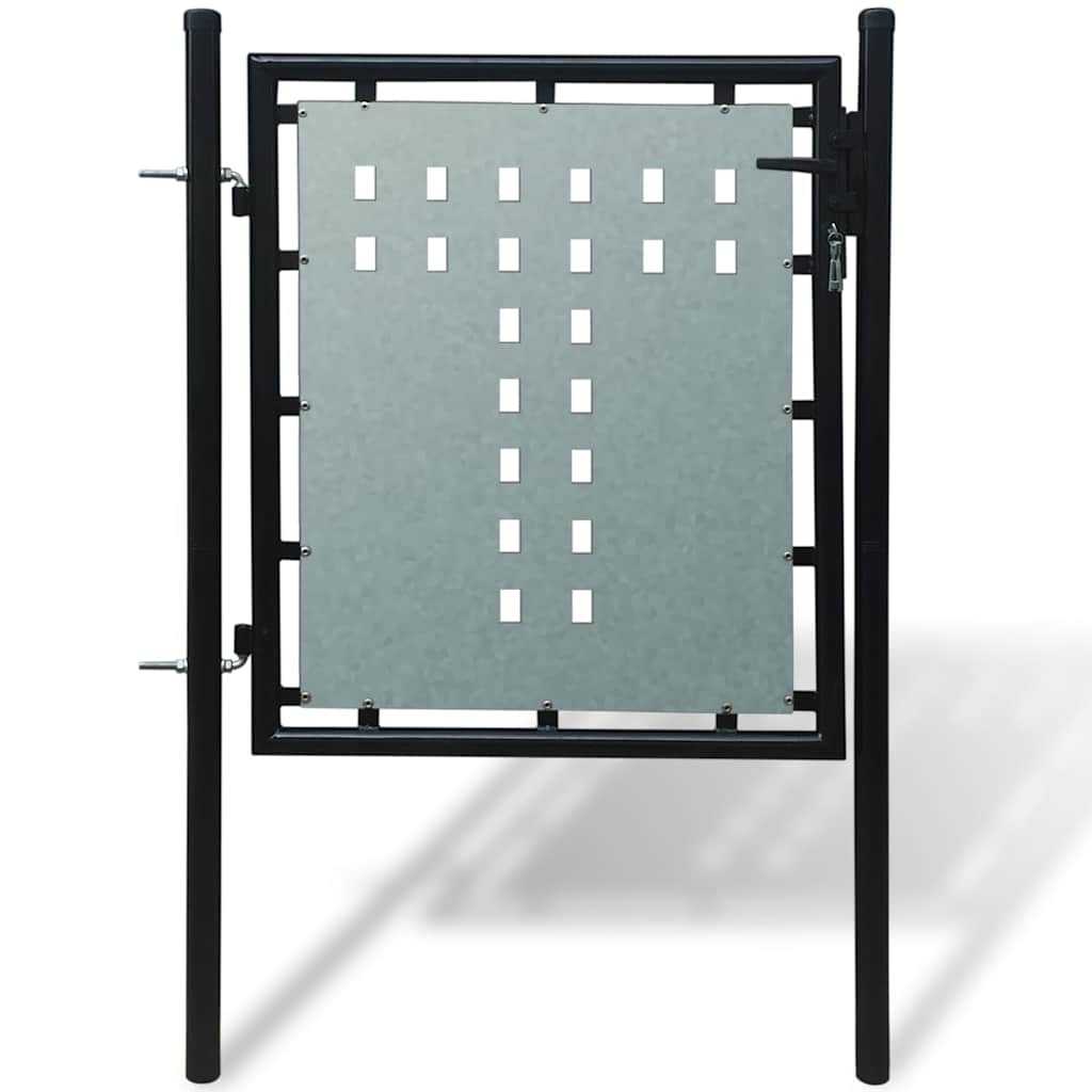 Crna jednokrilna ogradna vrata 100x75 cm