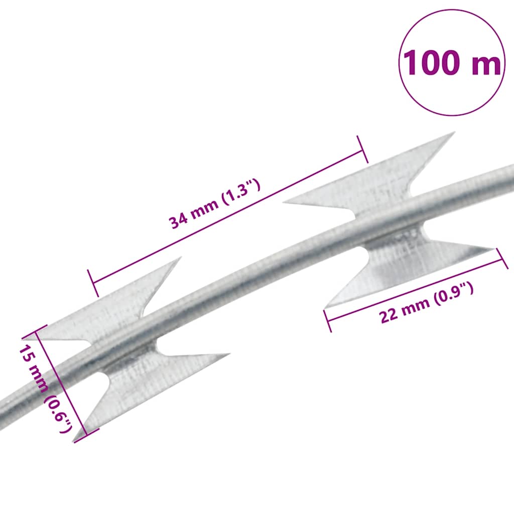 BTO-22 žilet-žica Concertina s kopčama pocinčani čelik 100 m