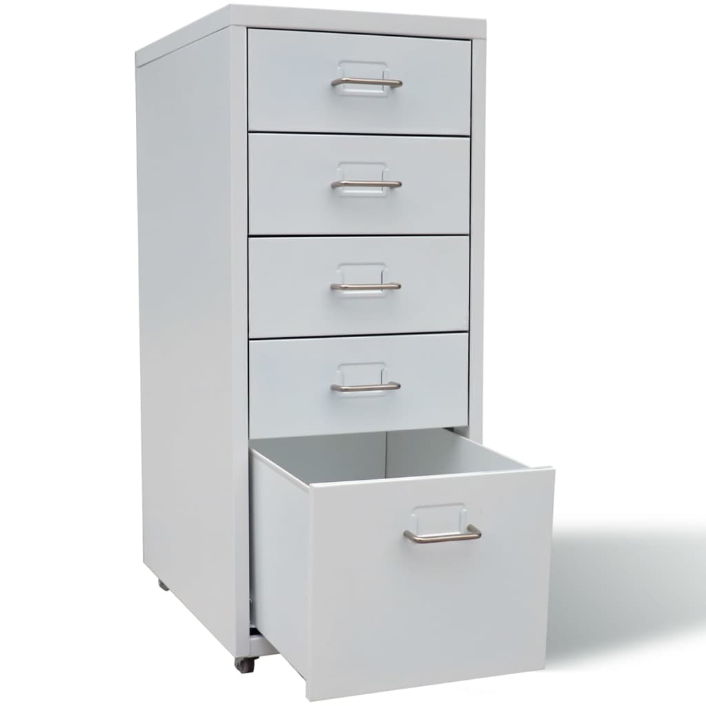 Ormar za dokumente s 5 ladica sivi 68,5 cm čelični