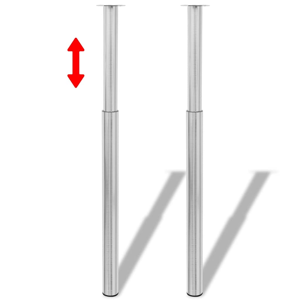 2 Teleskopske Noge za Stol Nehrđajući čelik 710 mm-1100 mm