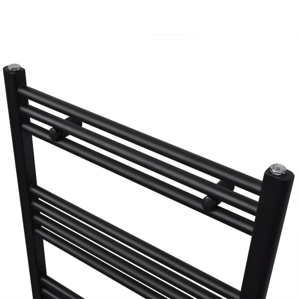 Crni kupaonski radijator za centralno grijanje ravni 480 x 480 mm