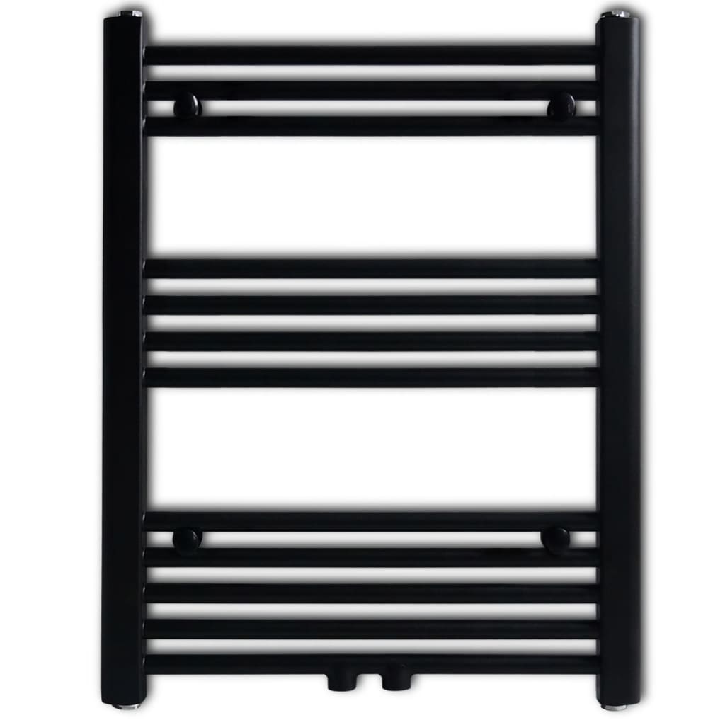 Crni kupaonski radijator za centralno grijanje ravni 600 x 764 mm