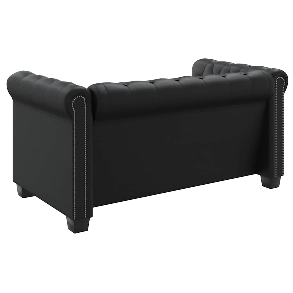 Dvosjed Chesterfield od umjetne kože crni