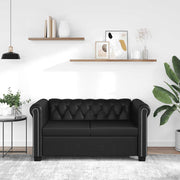Dvosjed Chesterfield od umjetne kože crni