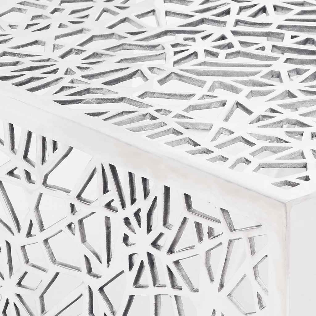 Stolić za Kavu Srebrni Geometrijski Dizajn Aluminij