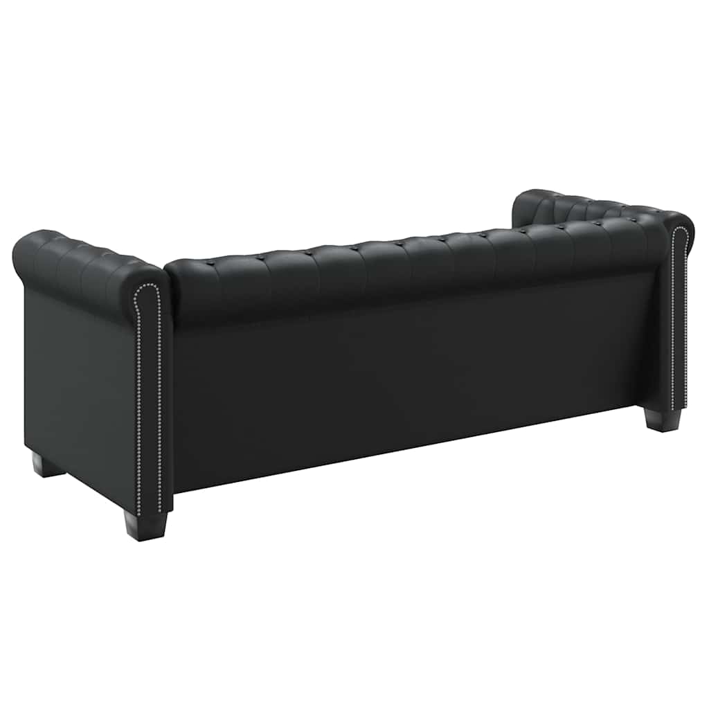Dvosjed i trosjed Chesterfield od umjetne kože smeđi