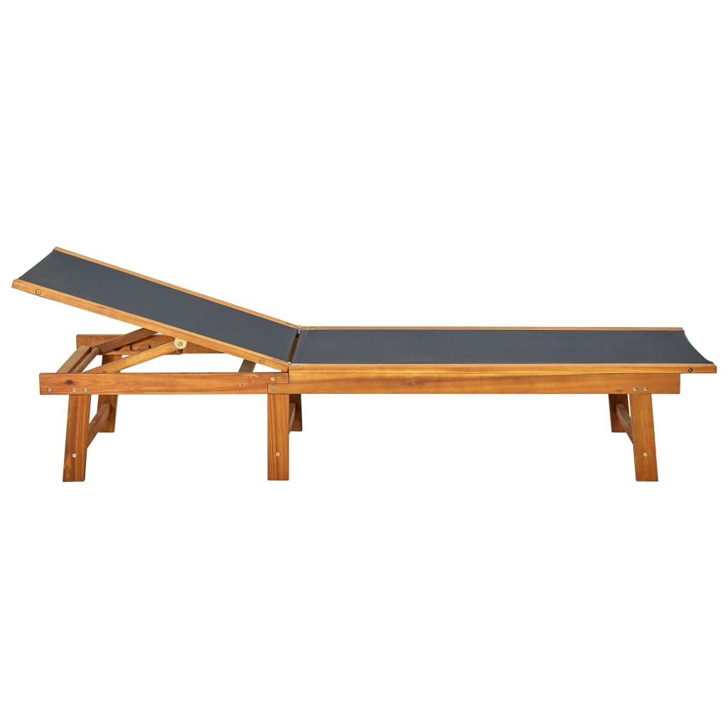 Ležaljka za sunčanje od masivnog bagremovog drva i tekstilena