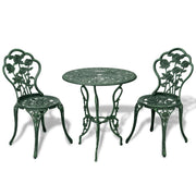 3-dijelni bistro set od lijevanog aluminija zeleni