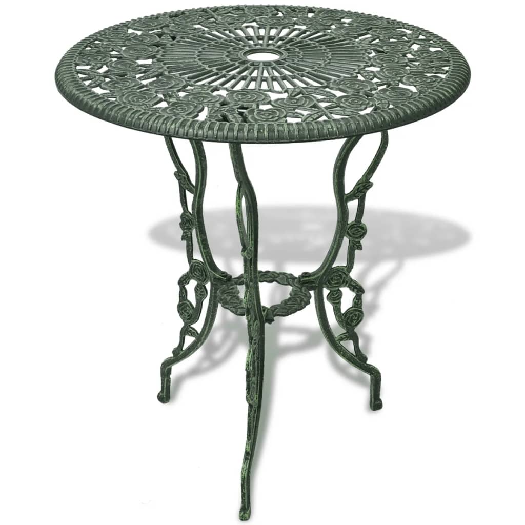 3-dijelni bistro set od lijevanog aluminija zeleni