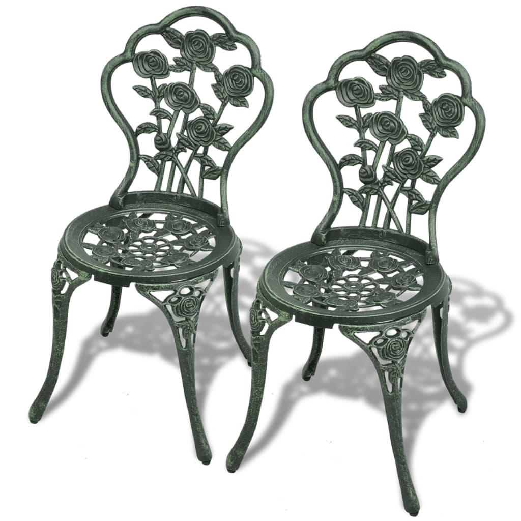 3-dijelni bistro set od lijevanog aluminija zeleni