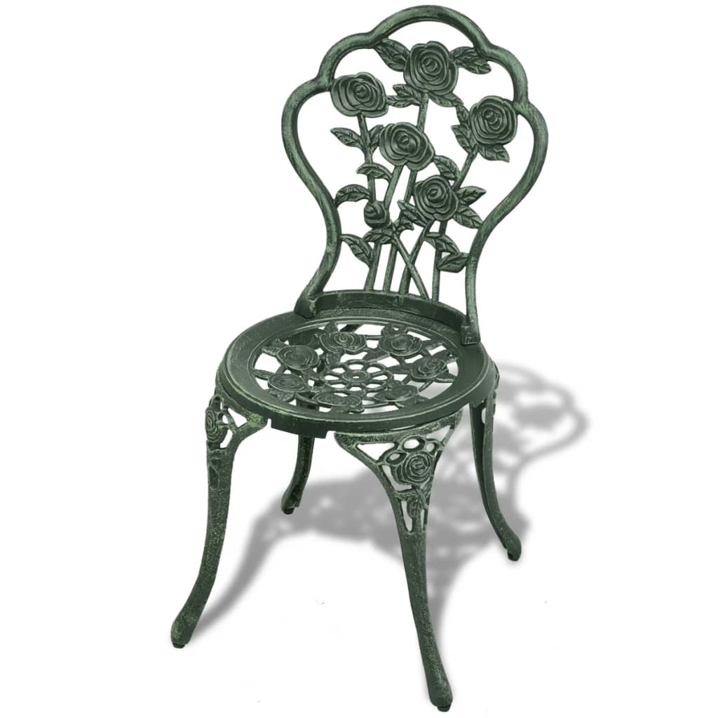 3-dijelni bistro set od lijevanog aluminija zeleni