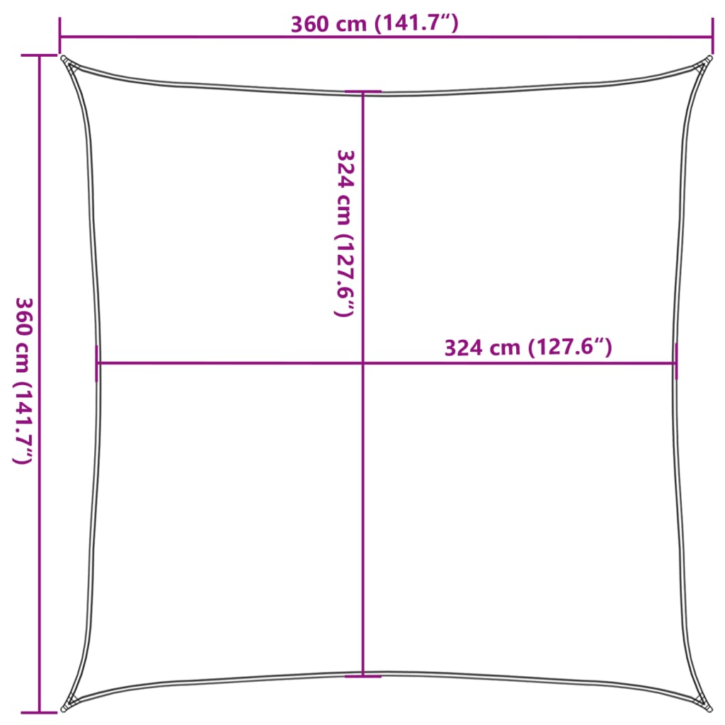 Sjenica Jedro HDPE Pravokutna 3.6x3.6 m Bež