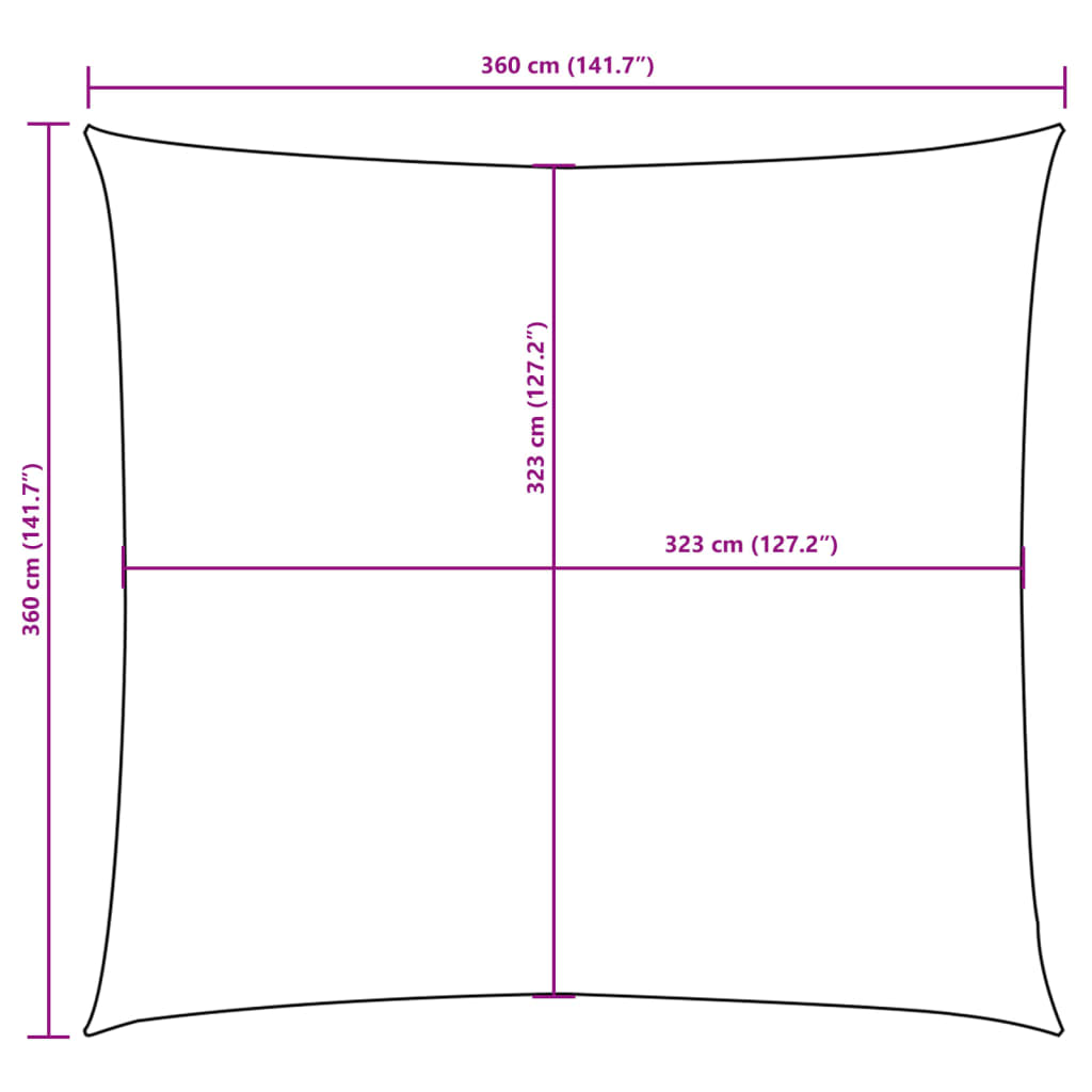 42302  Sunshade Sail Oxford Fabric Square 3,6x3,6 m Anthracite